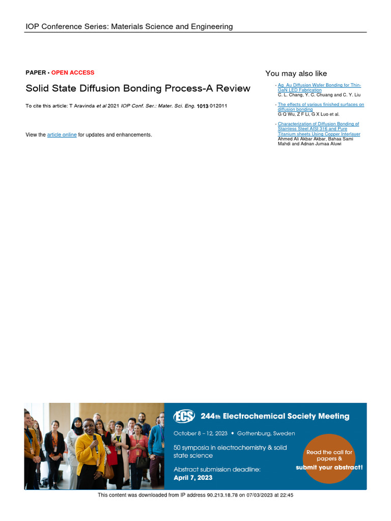 Review of Solid State Diffusion Bonding | PDF | Composite Material ...