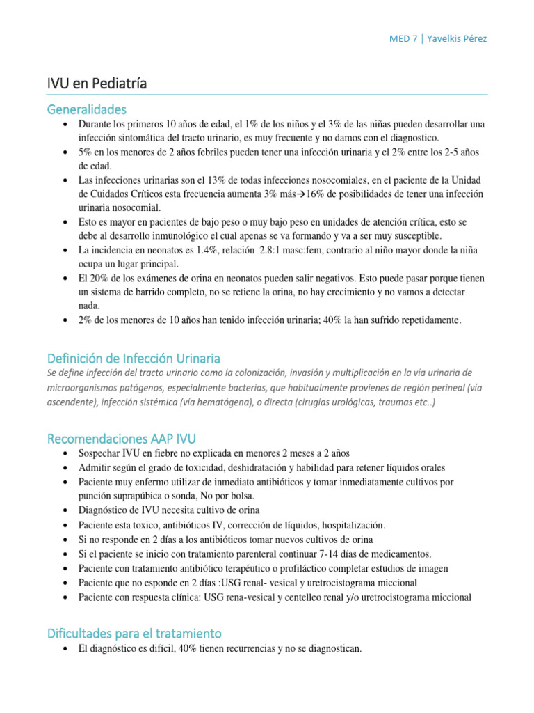IVU en Pediatría | PDF | Infección del tracto urinario | Medicina