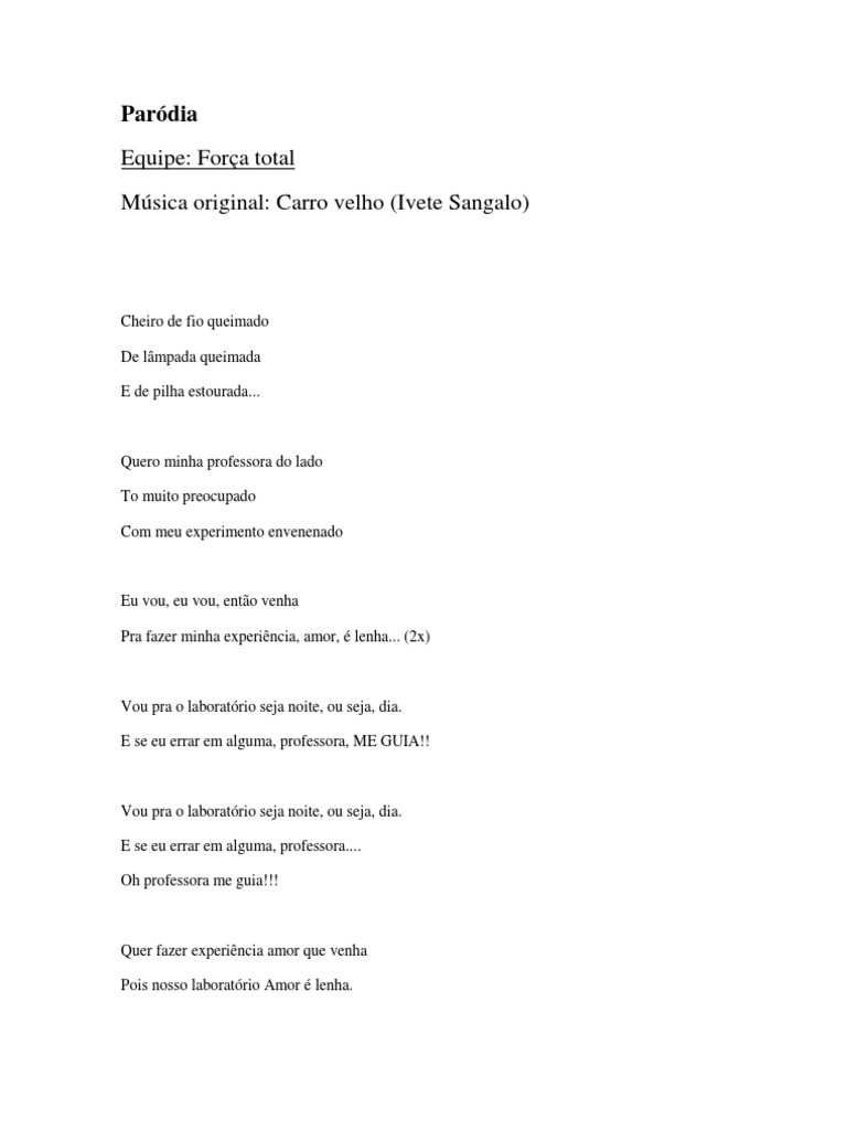Paródias | PDF | Artes Linguísticas e Disciplina | Arte