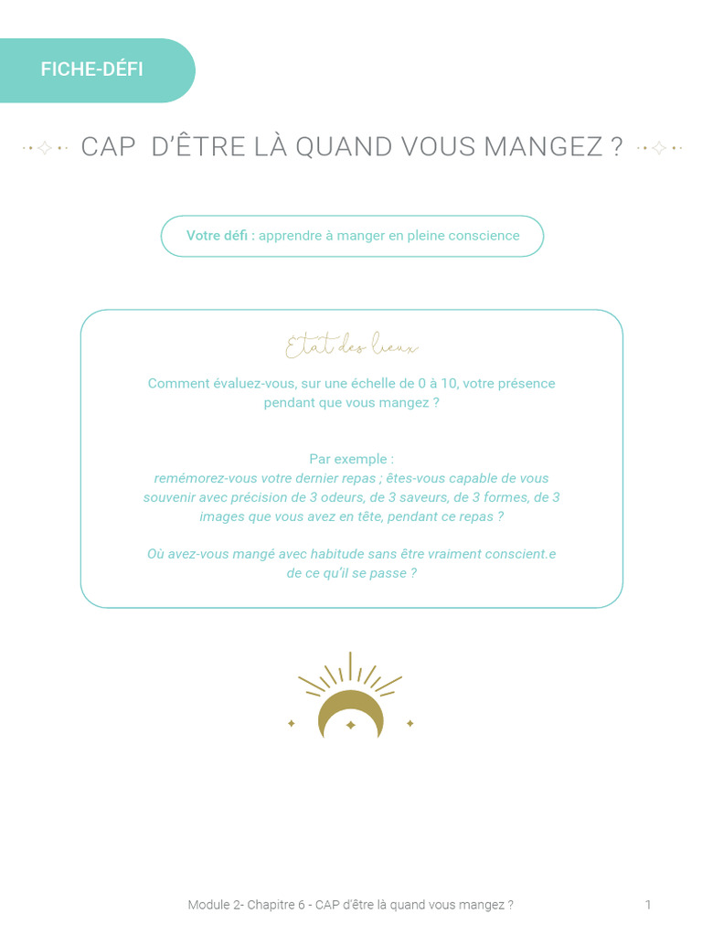 Manger en pleine conscience : Guide pratique | PDF | Chocolat | Repas