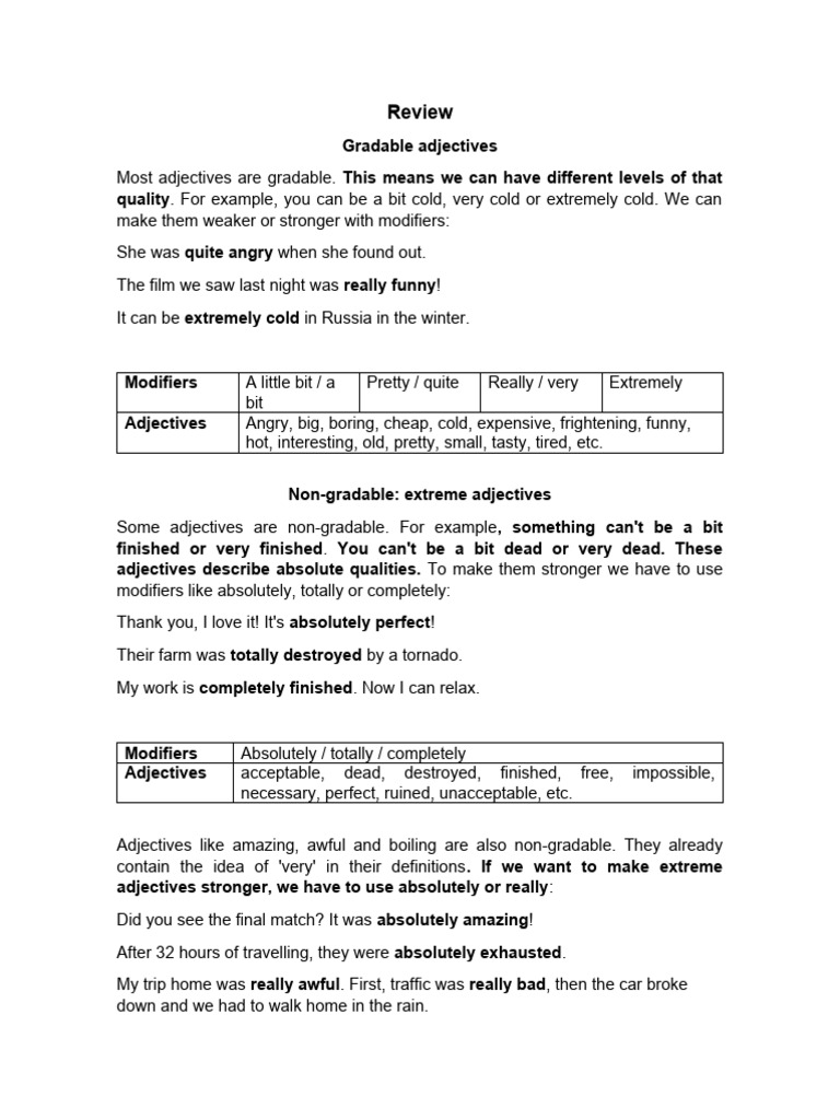 Review | PDF | Verb | Adjective