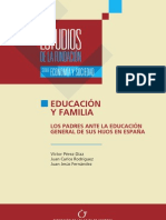Educación y familia. Los padres ante la educación general de sus hijos en España