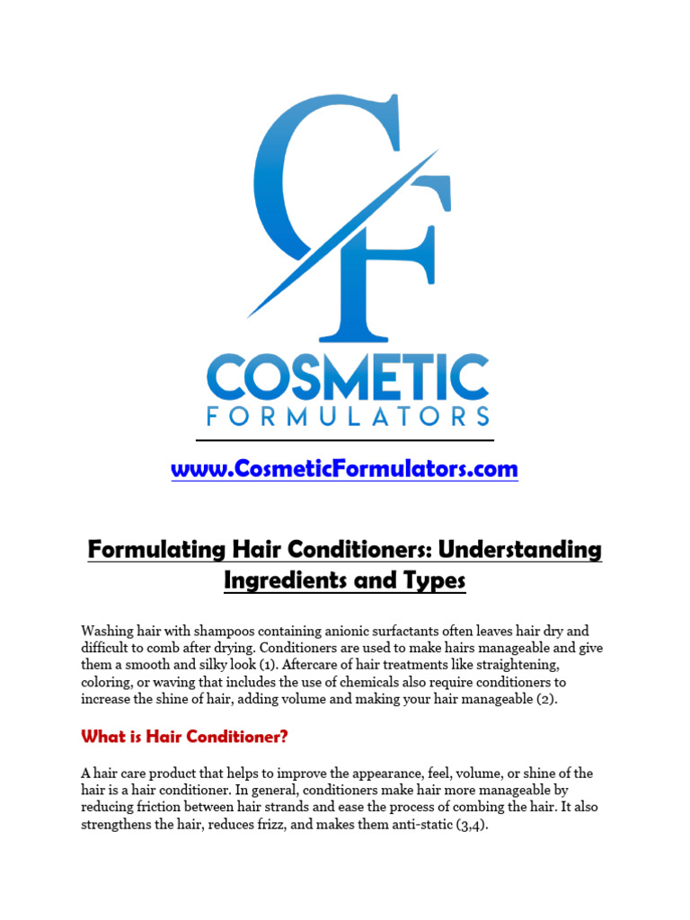 Hair Conditioner Formulation Essentials | PDF | Shampoo | Oil