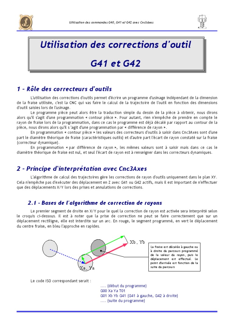Cnc3Axes G40 G41 G42 | PDF