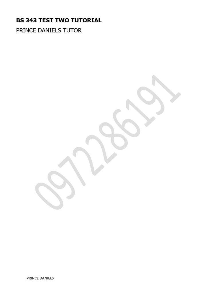 BS 343 Test Two Tutorial | PDF | Inventory