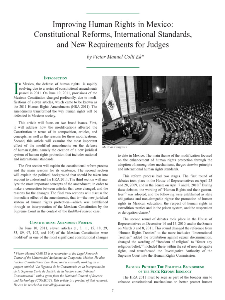 4) Improving HR in Mexico - Collí | PDF | Human Rights | Article One Of ...