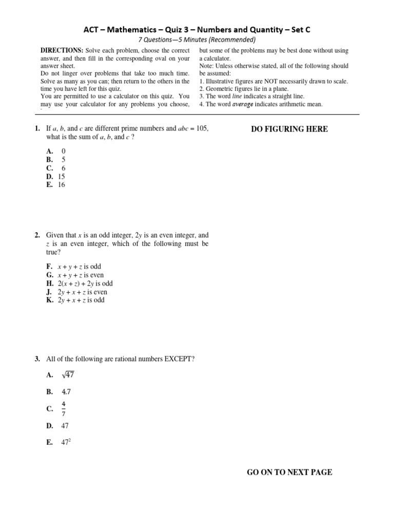 MQ Act Set1 Math q3 | PDF | Numbers | Discrete Mathematics
