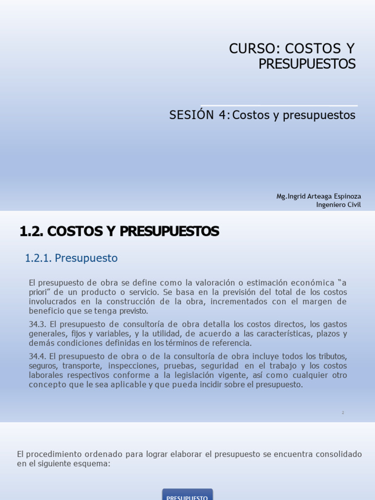 Costos y Presupuestos en Obras | PDF | Presupuesto | Economias