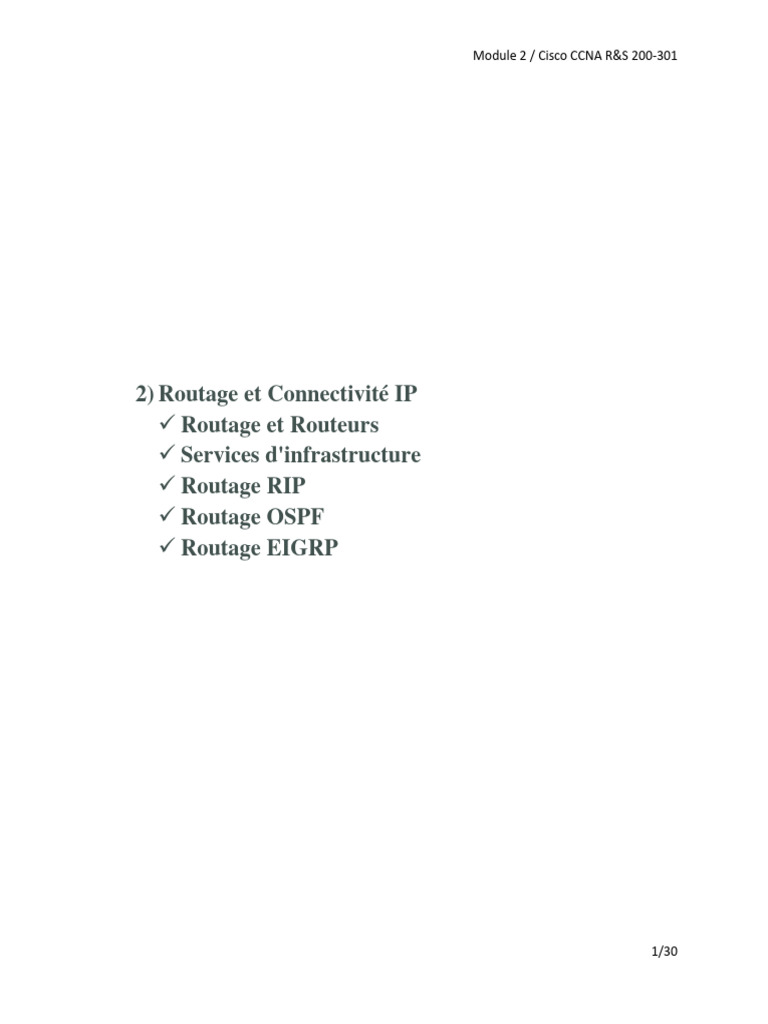 Routage IP et configuration Cisco CCNA | PDF | Adresse IP | I Pv6