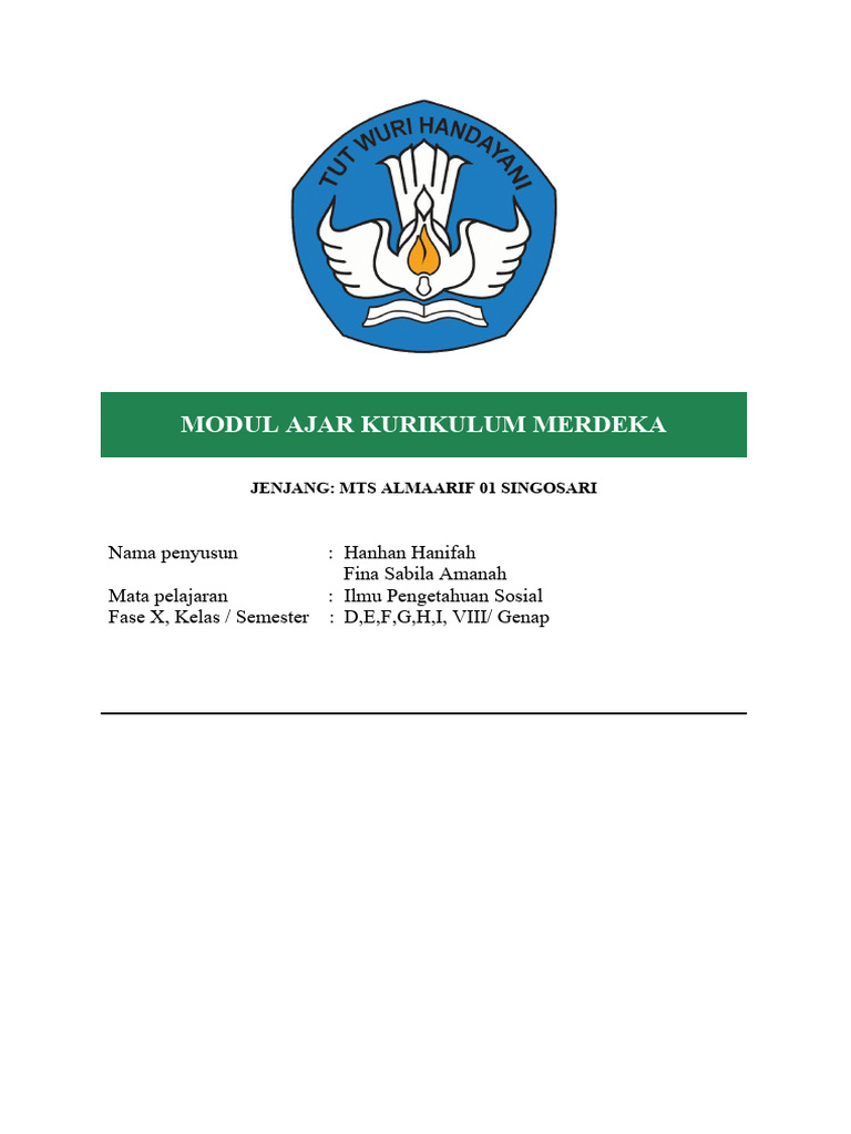 PPL Format Modul Ajar Kelas VIII | PDF | Pengembangan Diri