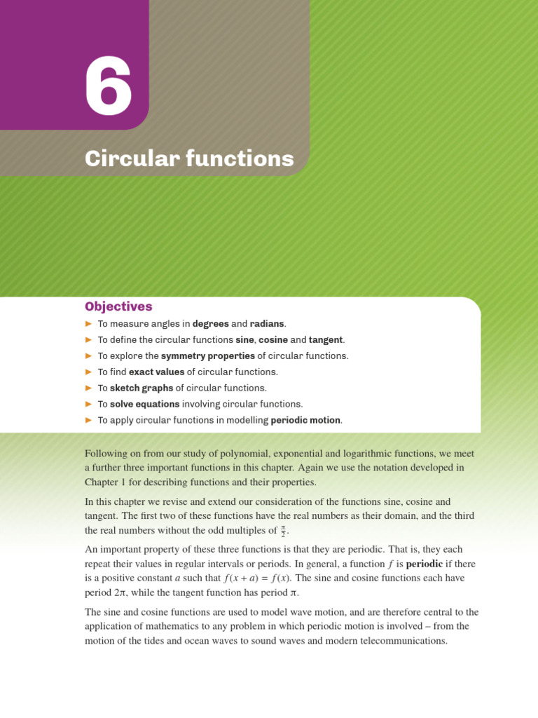 Circular Functions and Their Properties | PDF | Trigonometric Functions ...