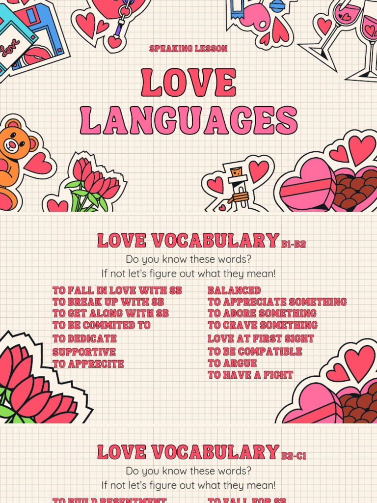 Love Languages Speaking Club Presentations Download Free Pdf Love