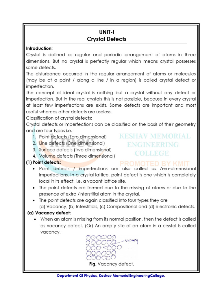 Understanding Crystal Defects | PDF | Crystallographic Defect | Crystal
