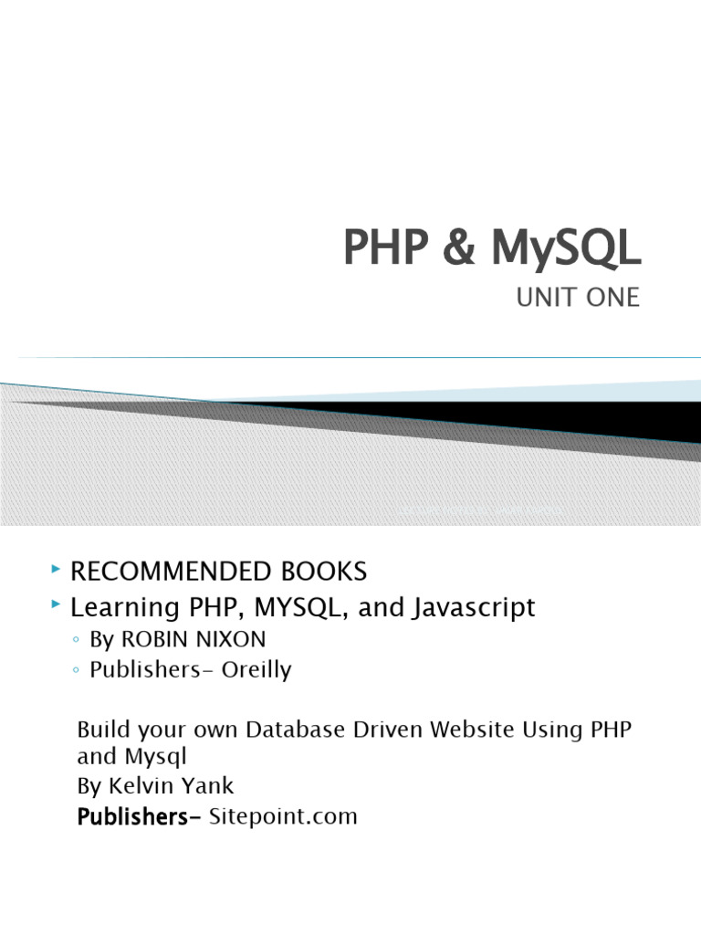 Introduction to PHP & MySQL Development | PDF | World Wide Web ...