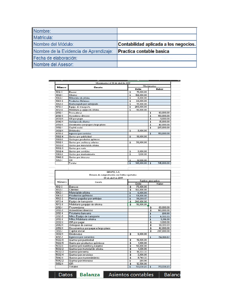 Practica Contable Uveg | PDF