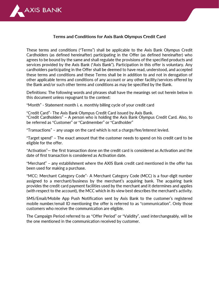 Olympus Terms and Conditions | PDF | Credit Card | Gift Card