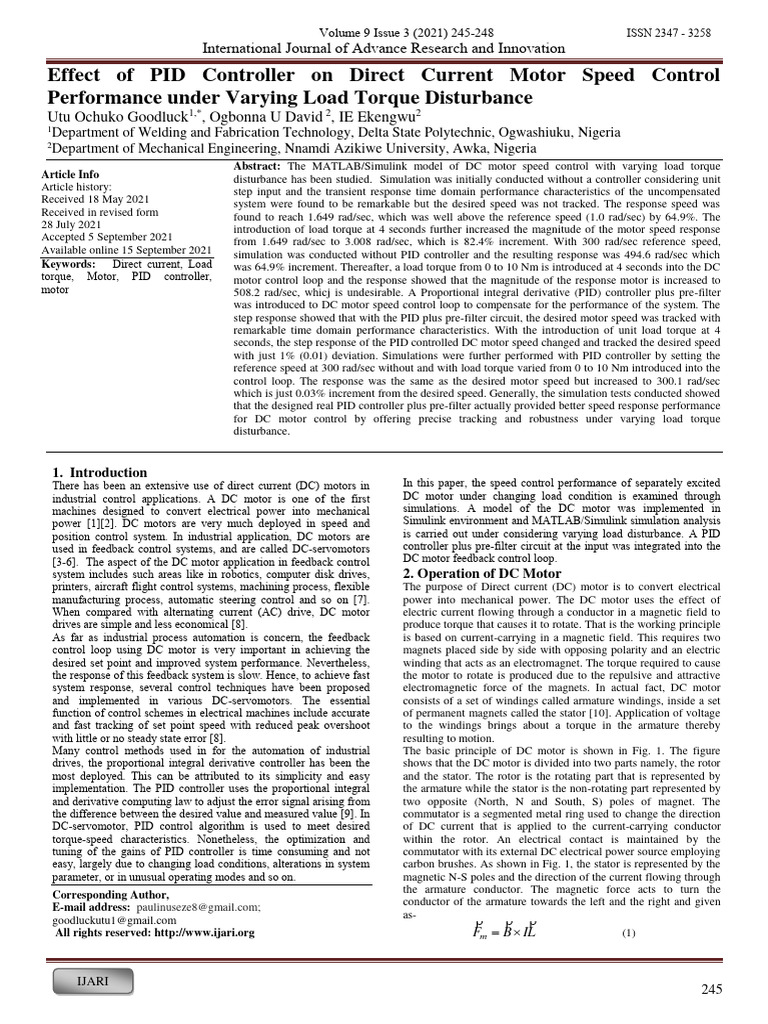 Ijari Me 21 09 124 | PDF | Electric Motor | Control Theory