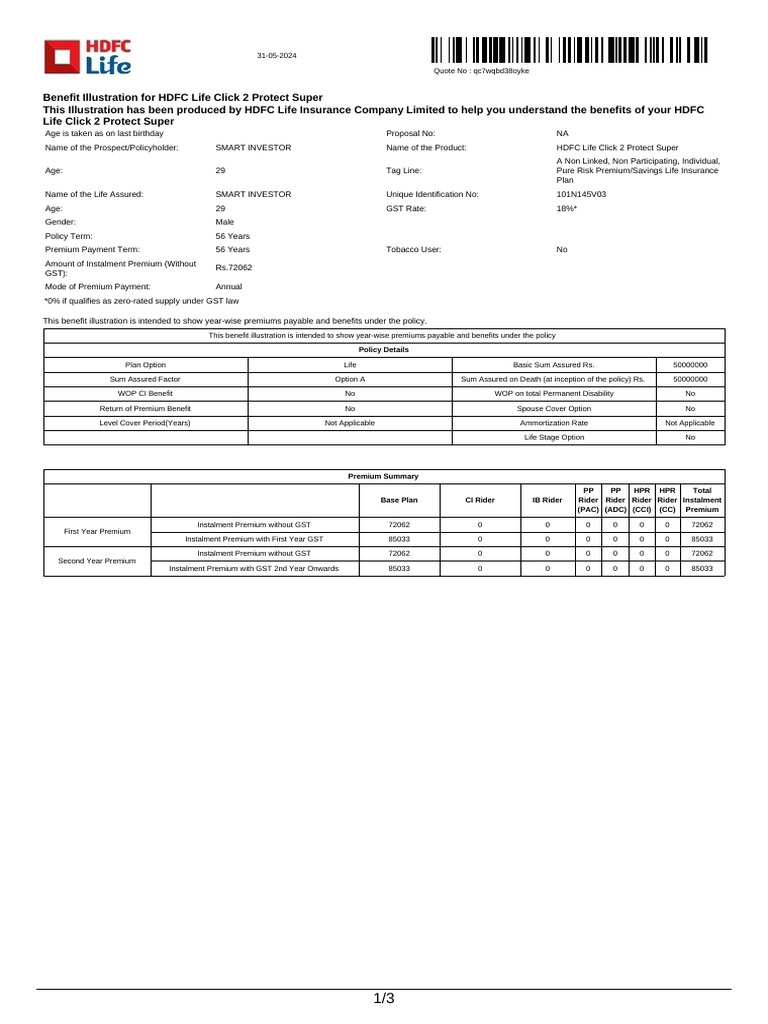 5Cr - C2P Life Super - Regular | PDF | Insurance | Life Insurance