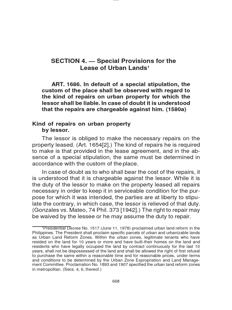 Urban Land Lease Provisions | PDF | Lease | Landlord–Tenant Law