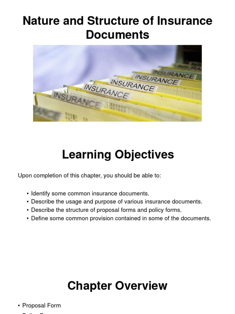 Overview of Insurance Document Types | PDF | Insurance | Legal Liability