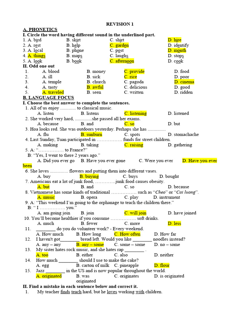 Phonetics and Language Exercises Guide | PDF | Vietnamese Cuisine ...