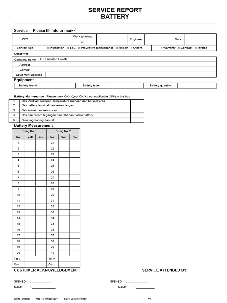 Form Service Battery | PDF | Electricity | Electrical Engineering