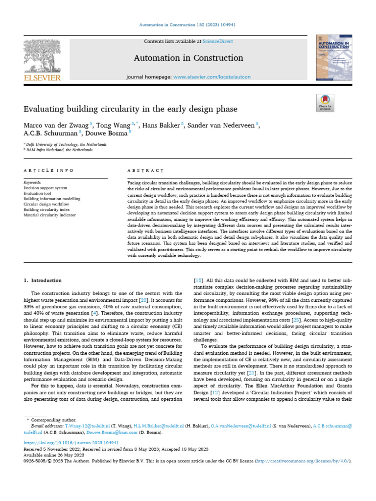 Early Design Phase Building Circularity Evaluation | PDF | Building ...