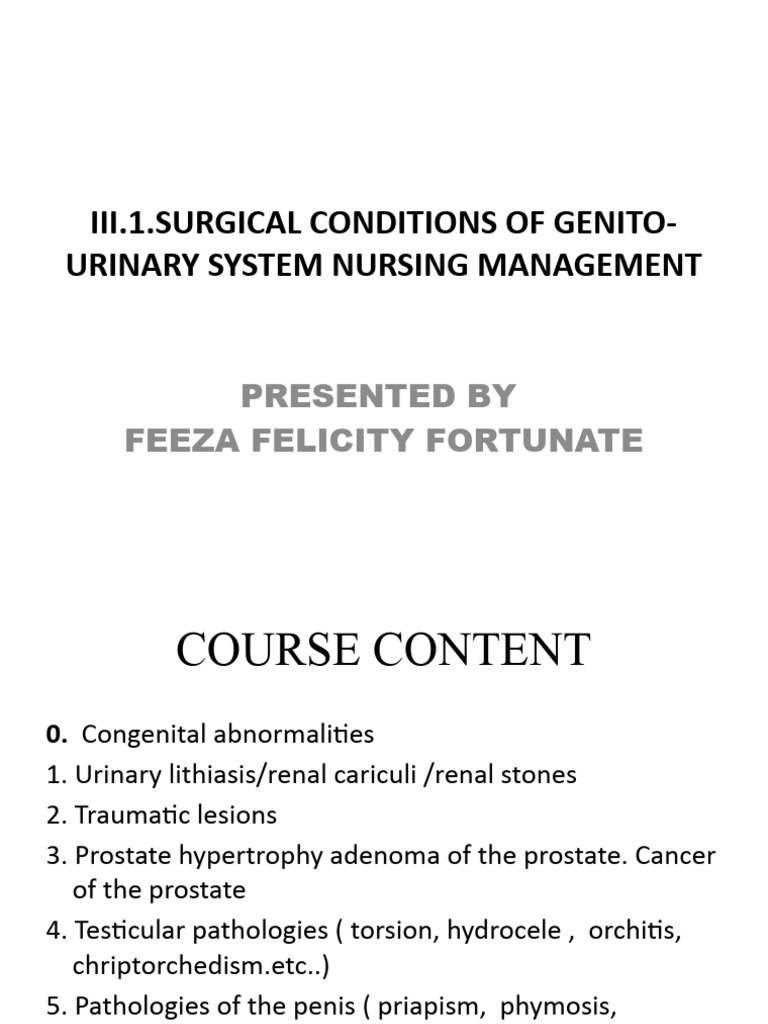Genitourinary Surgical Nursing Guide | PDF | Prostate | Vagina