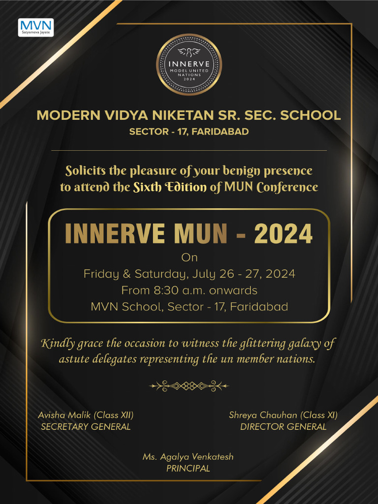 INNERVE MUN 2024 Invitation and Agenda | PDF | United Nations Security ...
