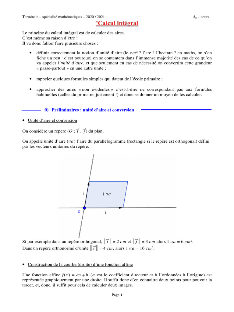 Intégrales et unités d'aire en maths | PDF | Intégral | Asymptote