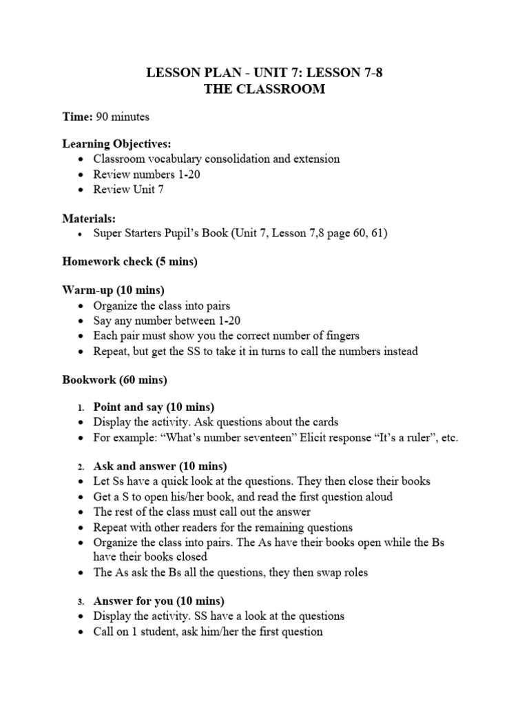 U7 Lesson 7&8 | PDF | Behavior Modification | Cognition