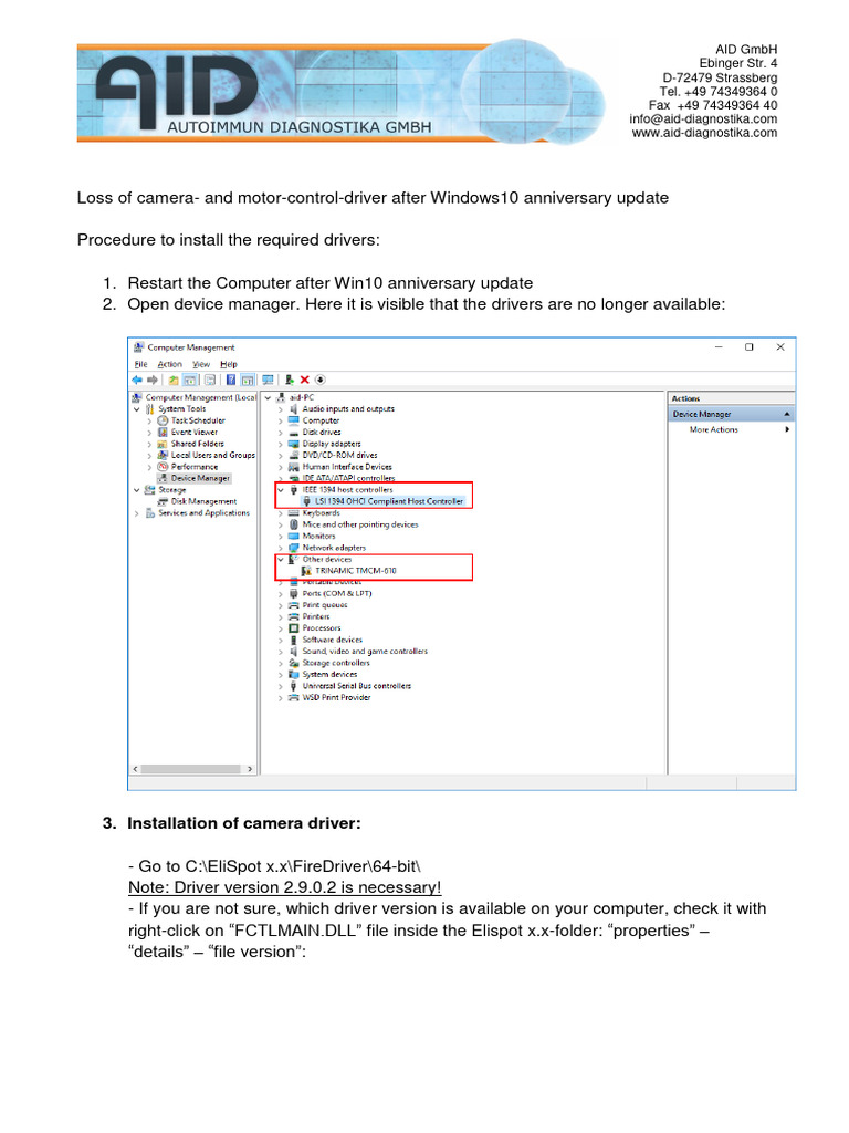 Fix Camera & Motor Driver Issues Win10 | PDF | Windows 10 | System Software