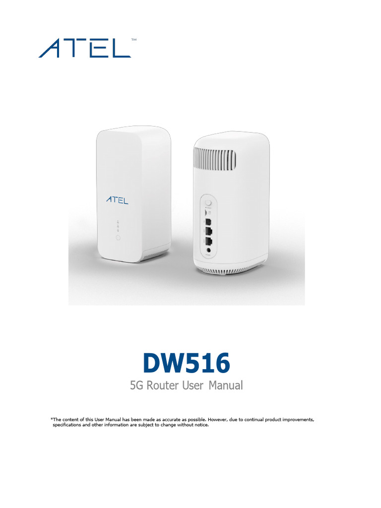 DW516 5G Router User Manual | PDF | Ip Address | Port (Computer Networking)