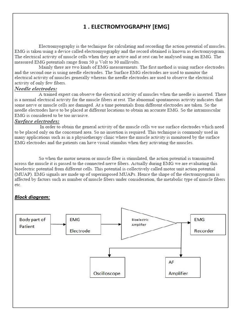 EMG and ERG: Techniques and Applications | PDF | Electromyography