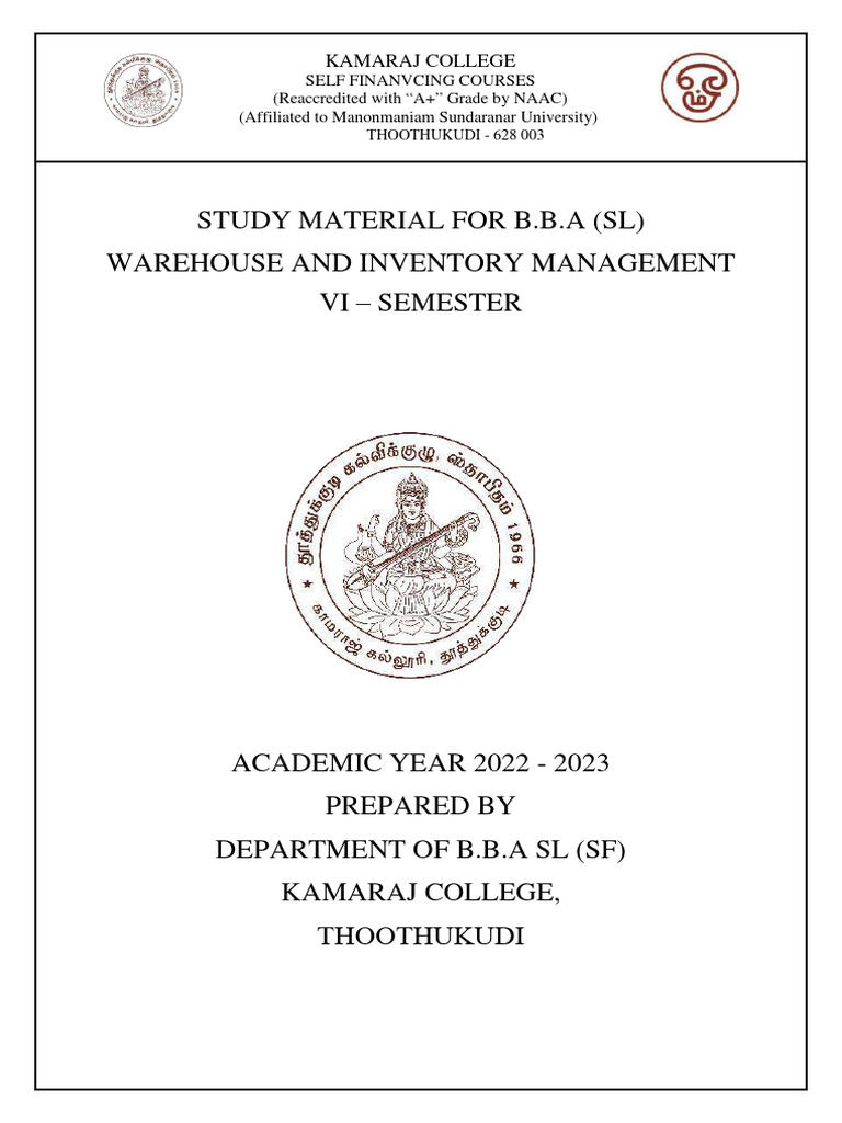 Core 19 Warehousing and Inventory Management Sem VI | PDF | Warehouse ...