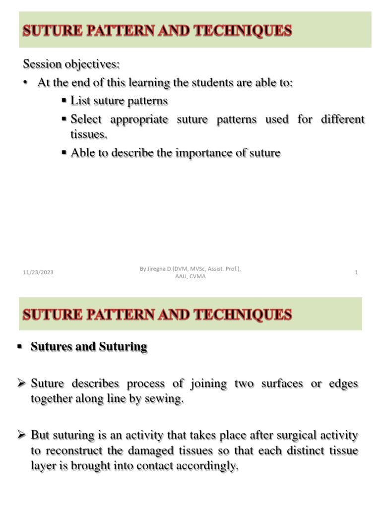 Suture Patern and Technique1 | PDF | Surgical Suture | Knot