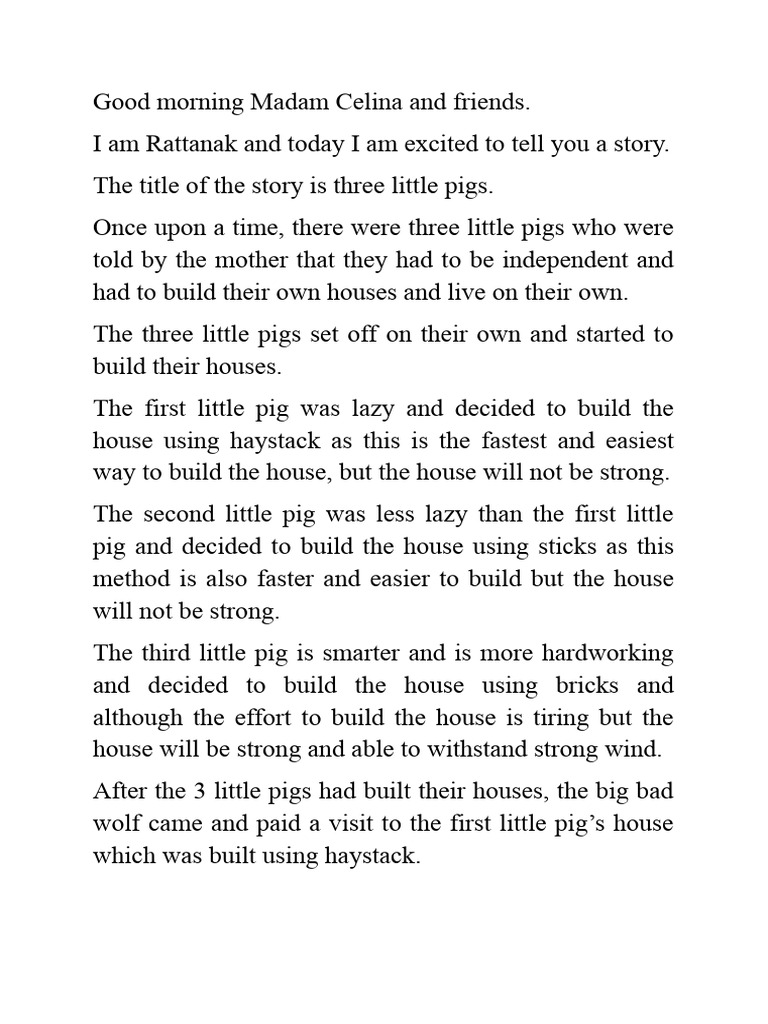 3 Little Pig Story Pdf