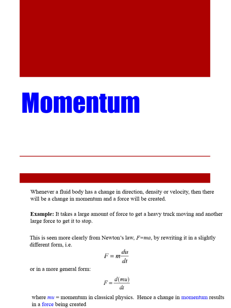 Momentum Bernoulli Pdf Momentum Force