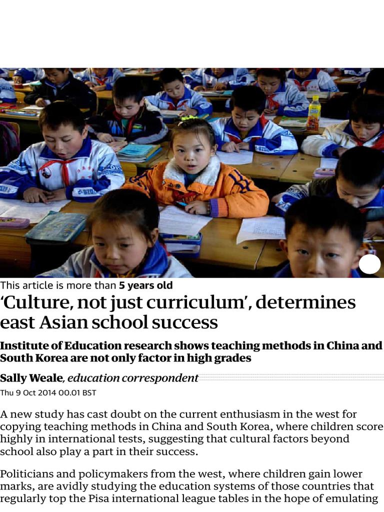 East Asian Education: Culture's Impact | PDF | Programme For ...