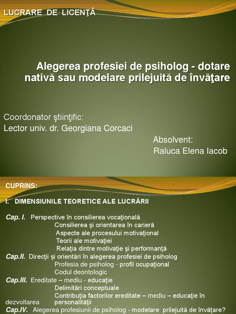 56464045 Lucrare De Licenta Power Point