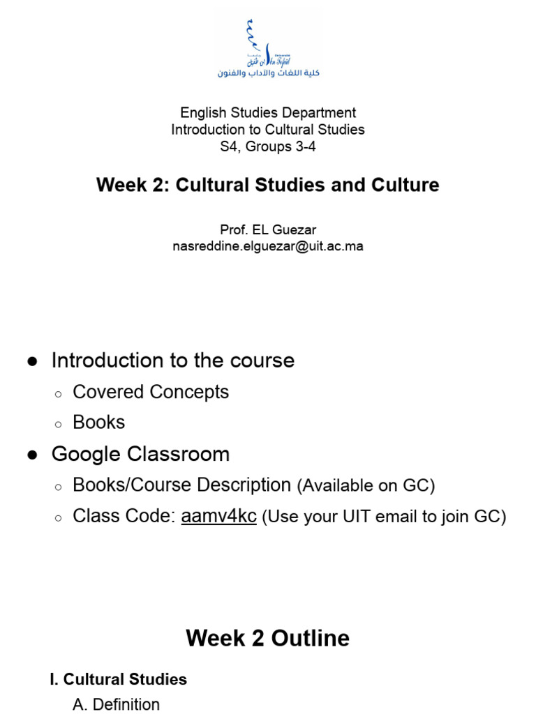 Week 2 - Cultural Studies and Culture | PDF | Cultural Studies | Knowledge