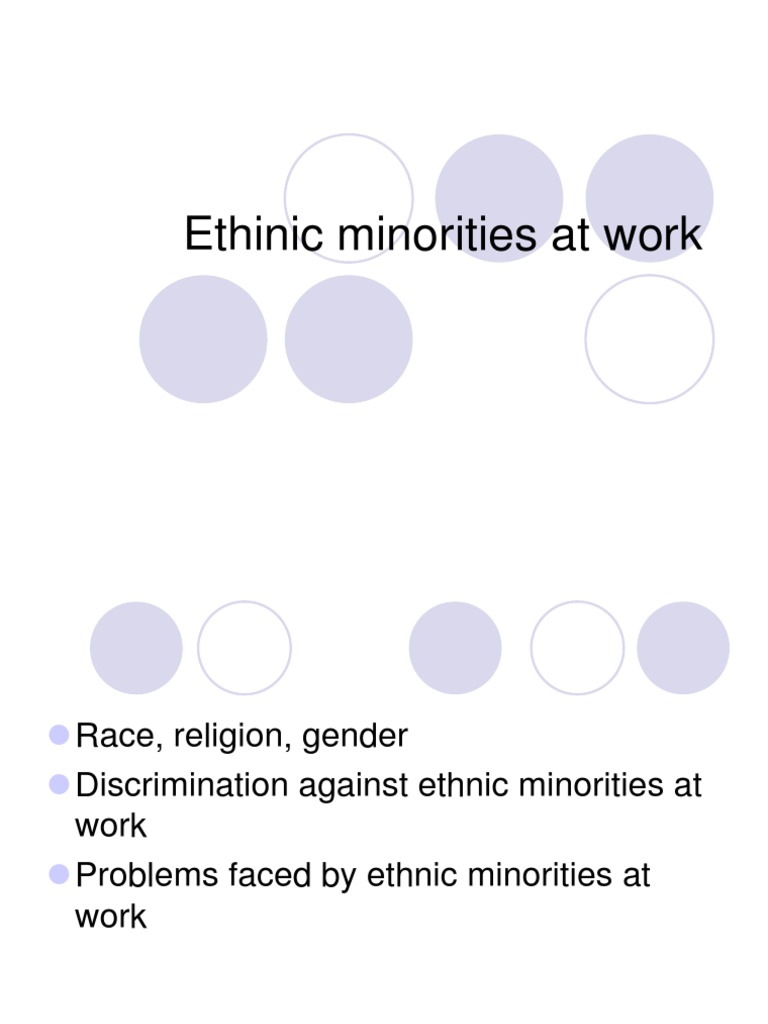 Ethinic Minorities at Work | PDF