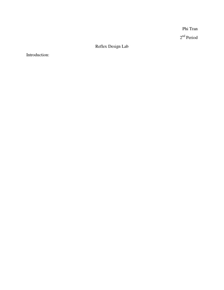 Phi Tran 2 Period Reflex Design Lab | PDF