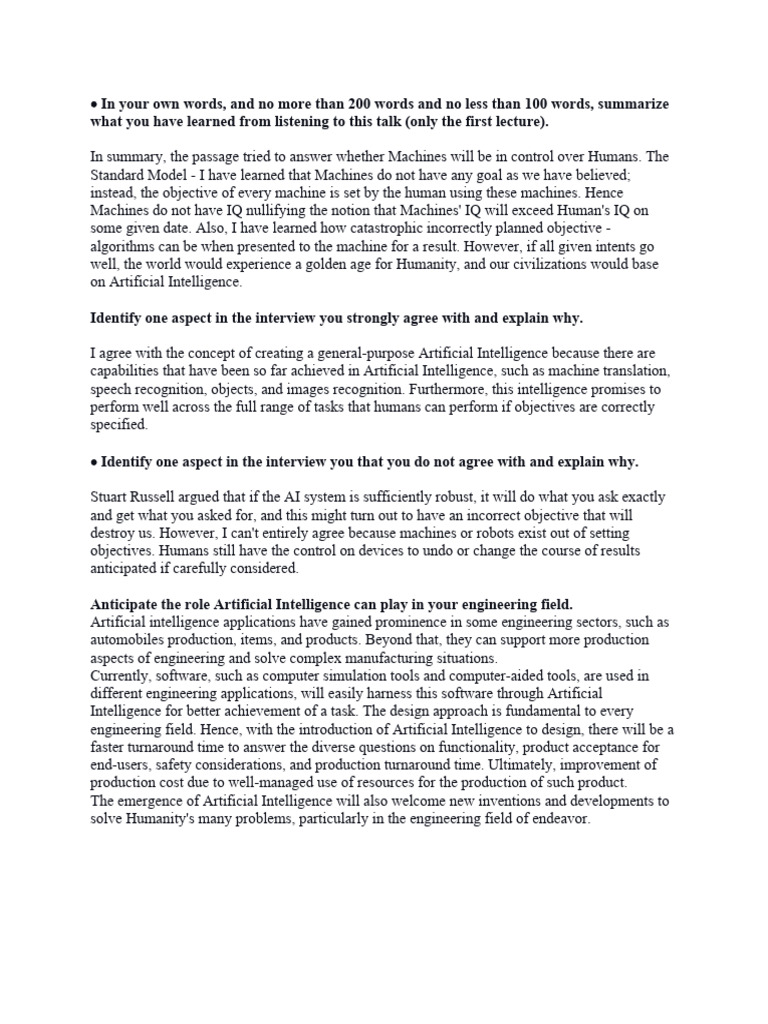 AI's Impact on Human Control and Engineering | PDF | Artificial ...