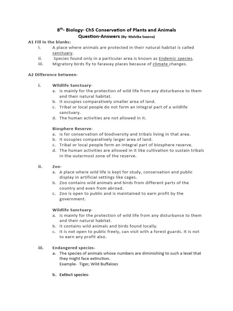 Conservation of Plants and Animals Guide | PDF | Soil | Habitat