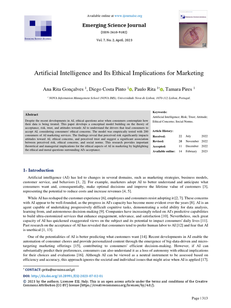AI Ethics in Marketing: Consumer Insights | PDF | Artificial ...
