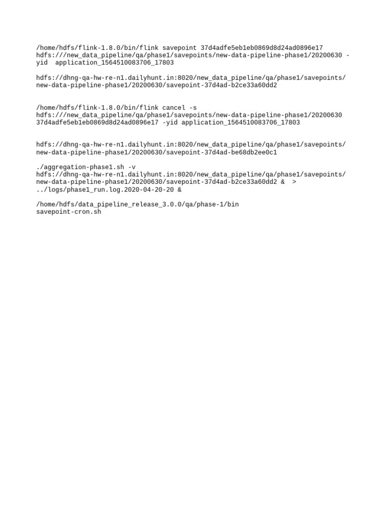Flink Savepoint Management Commands | PDF | Computers | Technology ...