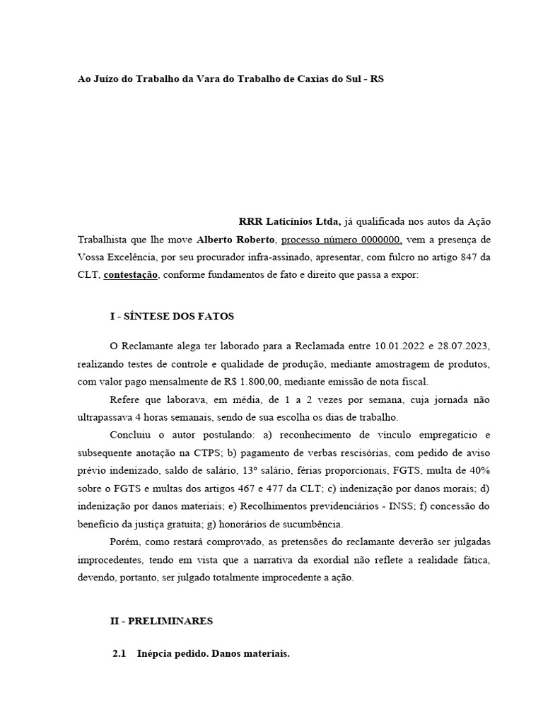 Contesta o trabalho est gio pdf emprego indeniza o
