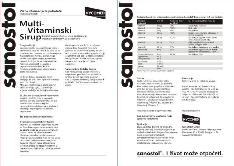 Sano Stol Multivitamin | PDF