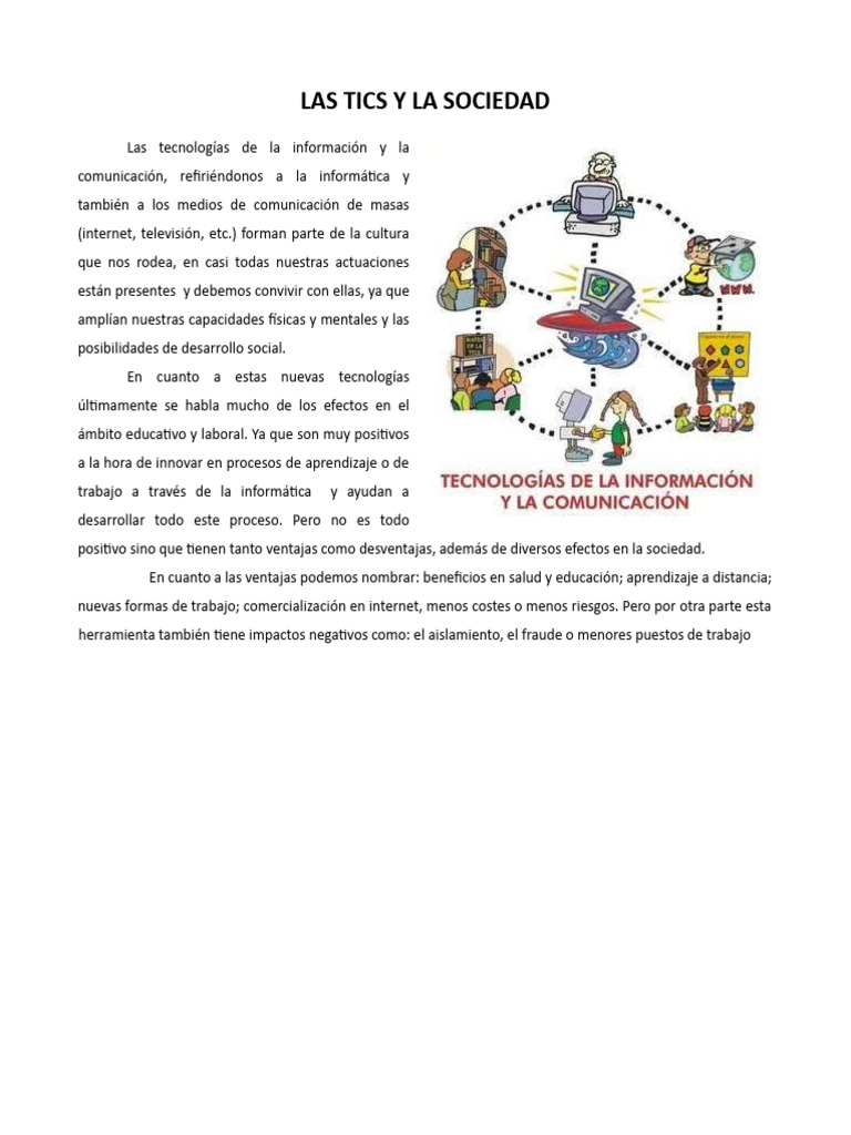Las TIC y La Sociedad | PDF | Tecnología de información y comunicaciones